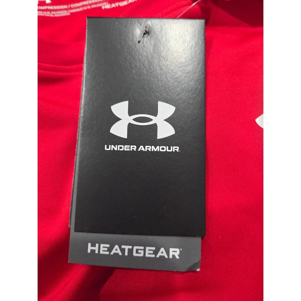Under Armour HeatGear Mens‎ Compression Shirt XXL Red Long Sleeve Athletic NWT - Picture 8 of 12